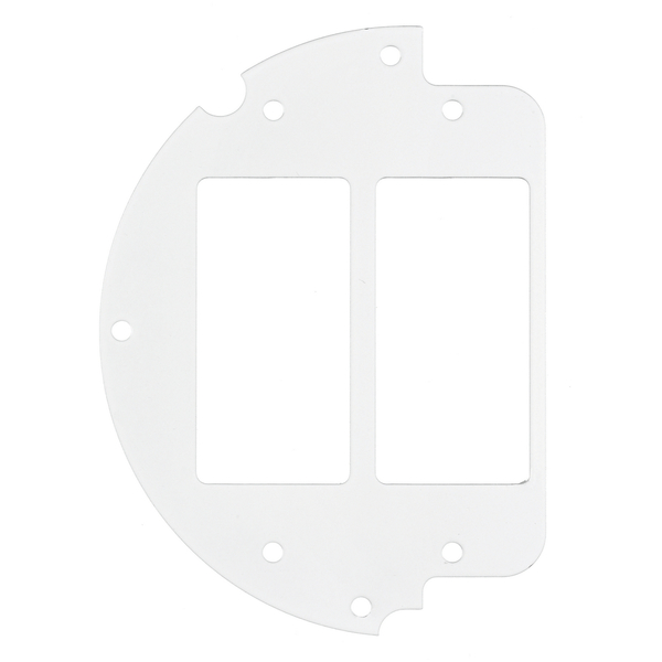 Hubbell Wiring Device-Kellems Recessed 6" Series, Sub Plate, 60% Left Side, (2) Style Line® Decorator Openings S1R6SPW